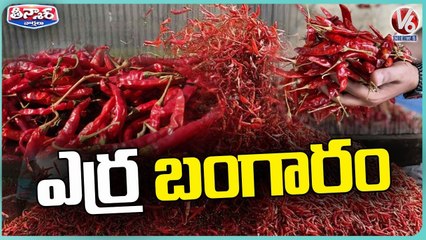 Скачать видео: Mirchi Rates Creates New Record In Warangal Enumamula Market _ V6 Teenmaar (1)