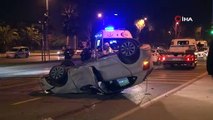 Maltepe’de kontrolden çıkan araç elektrik direğine çarptıktan sonra takla attı: 1 ölü