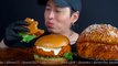 ASMR MUKBANG BUFFALO CHICKEN SANDWICH & ACCORDIAN FRIED POTATOES _ COOKING & EATING SOUNDS