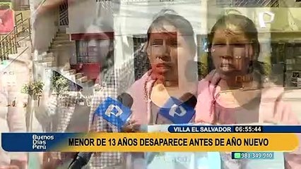 Villa el Salvador: adolescente de 13 años salió en Año Nuevo y no regresa a su casa