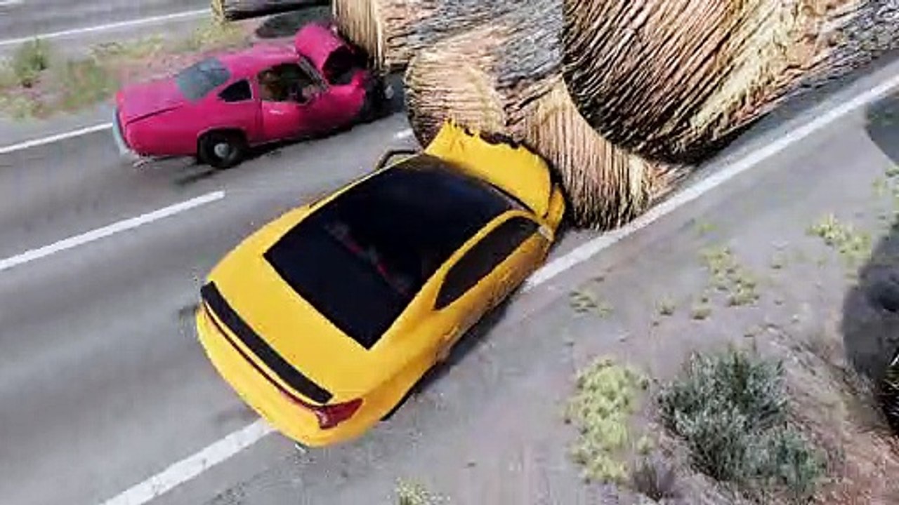 Cars vs Tree BeamNG
