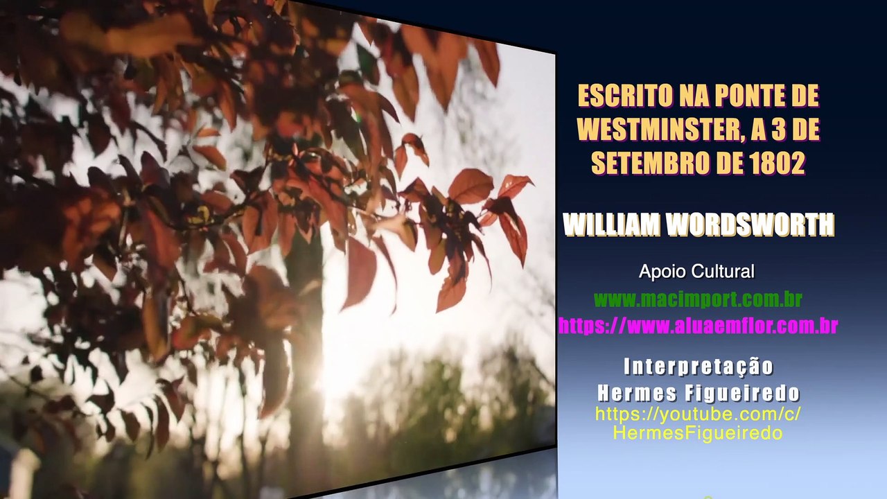 Poesia "Escrito na Ponte de Westminster a 3 de Setembro de 1802" [William Wordsworth]