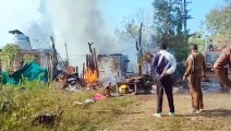 अन्नानगर में लगी आग, खाली फायर ब्रिगेड पहुंची, सिलेंडर लीक होने से हादसा