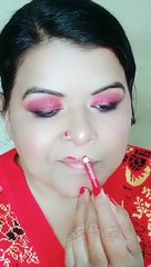 New red lipstick makeup look tutorial
