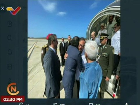 Pdte. Gustavo Petro llega a Venezuela y es recibido por el Embajador de Colombia, Armando Benedetti