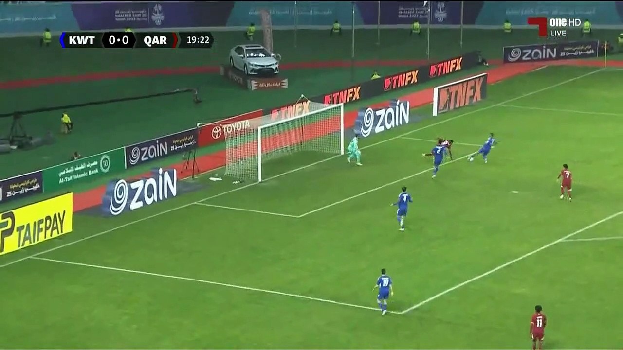 ملخص مباراة قطر والكويت 2 0 كاس الخليج