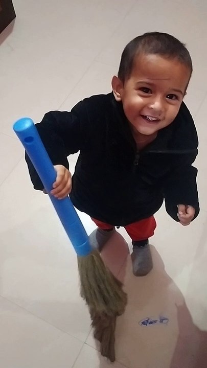 Trishu saying janu instead jhadu (broom)