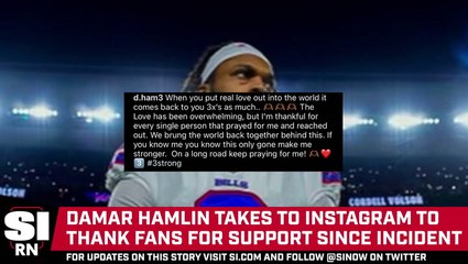 Damar Hamlin Takes to Social Media To Thank Fans