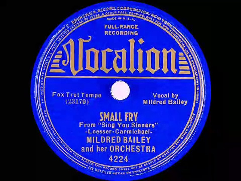 1938 Mildred Bailey Her Orchestra Small Fry