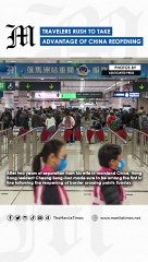 Travelers rush to take advantage of China reopening