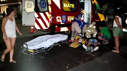 Motociclista fica ferido em forte colisão no Centro