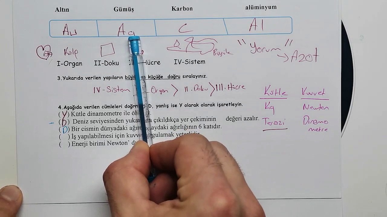 7. Sınıf Bilim Uygulamaları 1. Dönem 2. Yazılı Soruları ve Cevapları