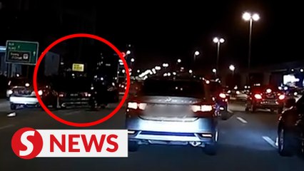 Group of five in stolen car cause two collisions on LDP