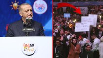 Kendisi için hazırlanan pankartları gören Cumhurbaşkanı Erdoğan mest oldu: Bak bak neler yazmışlar