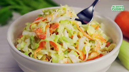 How To Make Coleslaw Salad || Homemade CRUNCHY COLESLAW. Recipe by Always Yummy!