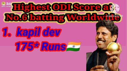 Highest run in odi at batting 6 number