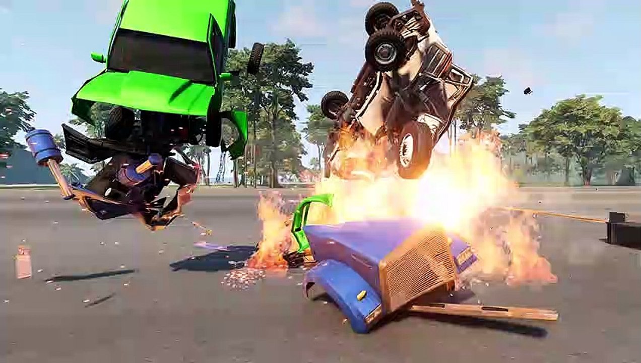 Cars + Ramp vs other Cars BeamNG