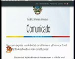 Venezuela se solidariza con Brasil tras el ataque inconstitucional a sus poderes públicos