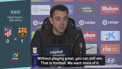 Xavi delighted with Barca resilience as they win at Atletico