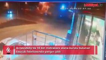 Korku dolu anlar! Arnavutköy'de fabrikada yangın çıktı