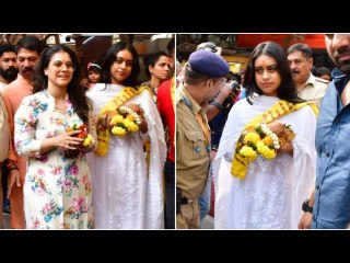 Nysa Devgn Wears White Salwar Suit, Seen With Mom Kajol As They Visit Siddhivinayak Temple