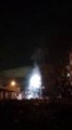 Arnavutköy'de bomba gibi patlayan elektrik telleri kamerada