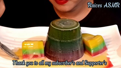 UNIQUE COLORFUL JELLY & SWEET MILK EATING SOUNDS  Raices ASMR