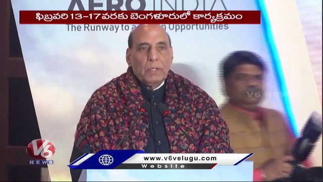 Defence Minister Rajnath Singh About AERO India 2023 _ V6 News