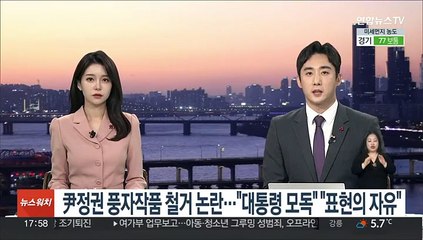 '尹정권 풍자 작품' 철거 논란…여 "대통령 모독" 야 "표현의 자유"