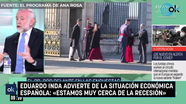 Eduardo Inda advierte de la situación económica española: «Estamos muy cerca de la recesión»