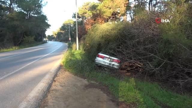 Köpeğe çarpmamak için direksiyonu kırdı, ölümden döndü