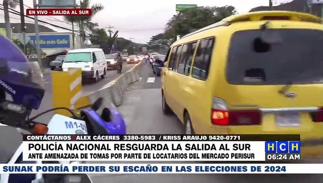 Antimotines blindan la salida al sur de TGU para evitar tomas de locatarios de Perisur