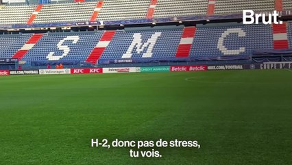 Au stade avec le speaker de l’AF Virois