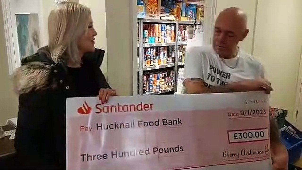 Cheque presentation to Hucknall food bank video Dailymotion