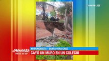 Cae muro de la unidad educativa Compañía de Jesús debido a las lluvias