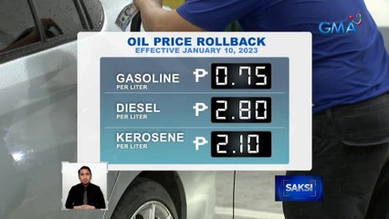 Presyo ng gasolina, diesel at kerosene, iro-rollback bukas | Saksi