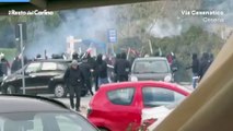 Partita Cesena Rimini, il video degli scontri tra tifosi