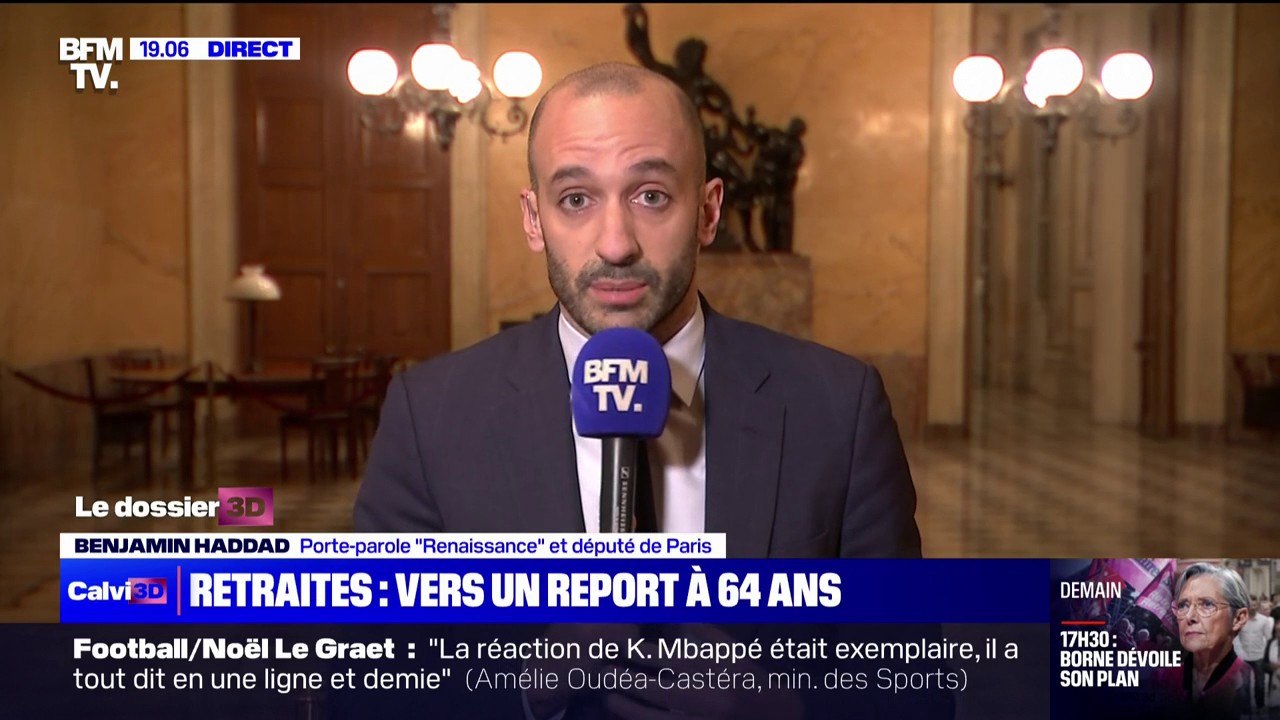 "Décaler l'âge de départ à la retraite c'est la seule façon de lutter contre les déficits", affirme Benjamin Haddad, porte-parole "Renaissance" et député de Paris