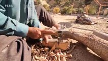 Making a Wooden Handle for a Saw by Village Man _ The Village & Nomadic lifestyle of Iran