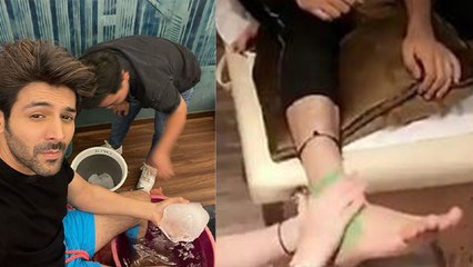 Kartik Aryan Leg Injury होने पर Ice Pack से की सिकाई, Fans Reaction Viral |Boldsky*Entertainment