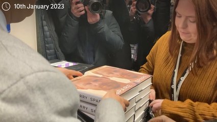 Readers eagerly scoop up first UK hardback copies of Harry's memoir