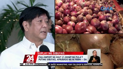 Pag-iimport ng higit 21,000mt ng pula't puting sibuyas, aprubado na ni PBBM -- DA | 24 Oras