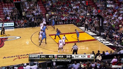 NBAHistory: Dwyane Wade spin and poster dunk vs. OKC in 2011