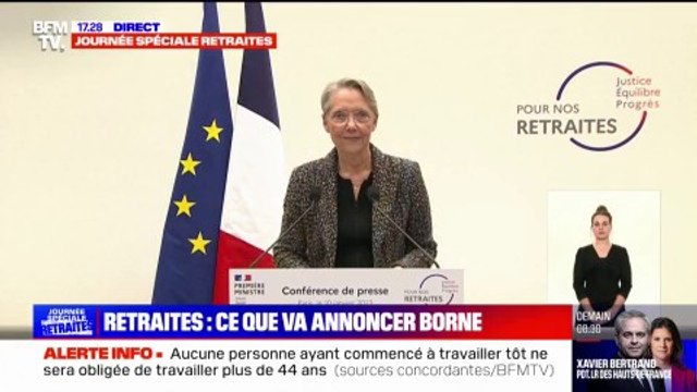 Réforme des retraites: suivez la conférence de presse d'Élisabeth Borne, en direct sur BFMTV