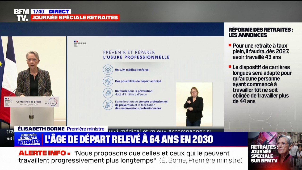 Pénibilité: "Nous allons créer un fond d'investissement dans la prévention de l'usure professionnelle doté d'un milliard d'euros", affirme Élisabeth Borne
