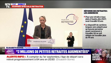 Élisabeth Borne: "Près de 2 millions de petites retraites vont être augmentées"