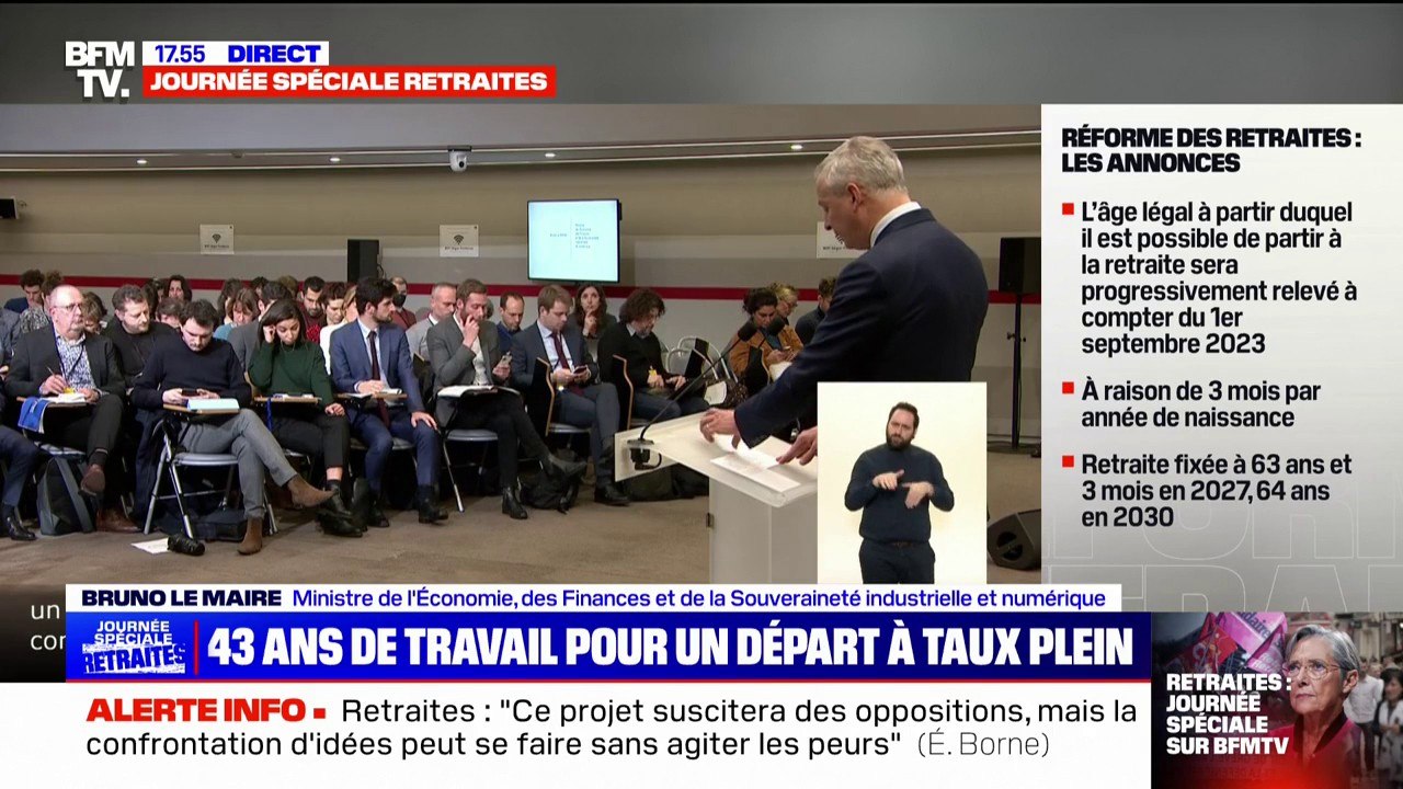 Réforme des retraites: "C'est révoltant que la France ait un des taux d'emploi les plus faibles des plus de 55 ans", affirme Bruno Le Maire