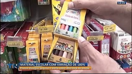 Material escolar tem variação de 180%