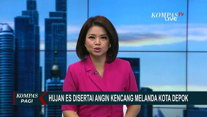 Download Video: Hujan Es Disertai Angin Kencang Melanda Kota Depok, Butiran Es Berserakan di Jalan