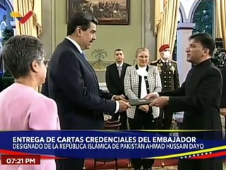 Presidente Maduro recibe Cartas Credenciales del Embajador de la República Islámica de Pakistán
